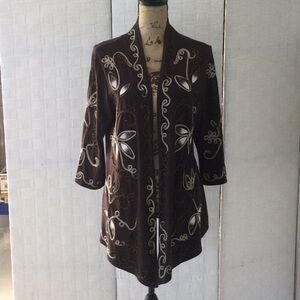 Chic Embroidered Brown Jacket.  #640